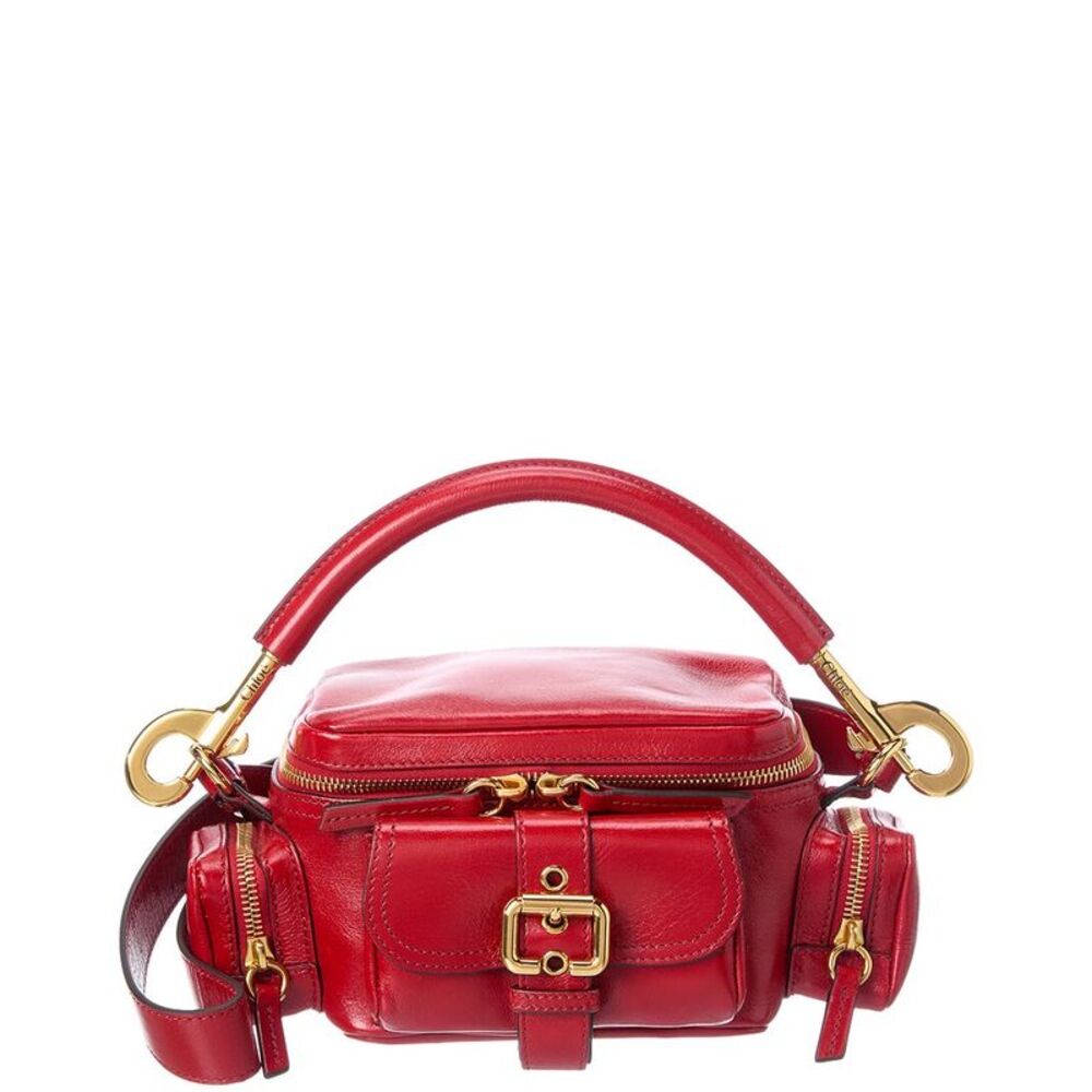 Chloé Marcie Small Leather Shoulder Bag, Red